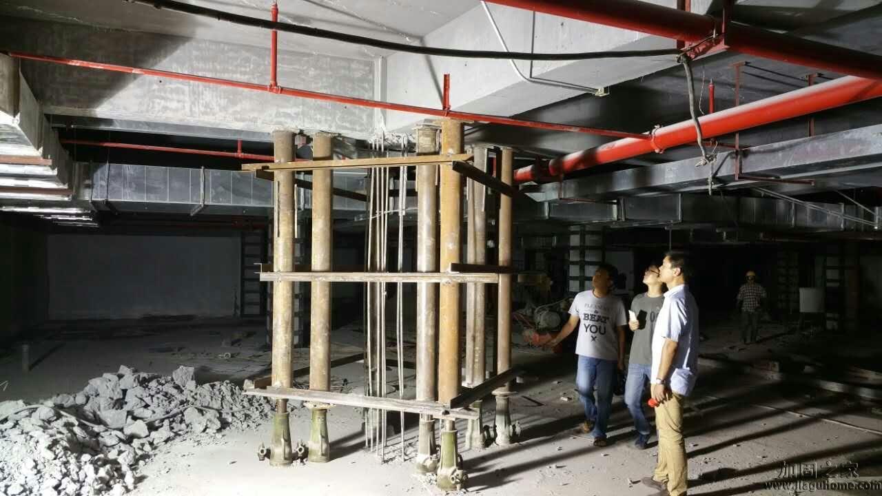 采用新型加固方法的山水一品三期結構加固施工工程現場